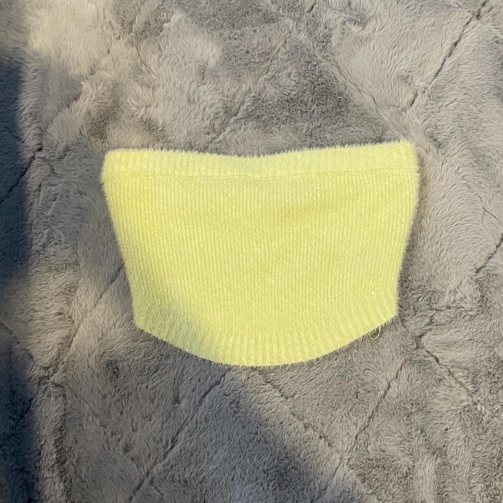 Pacsun yellow fuzzy tube top